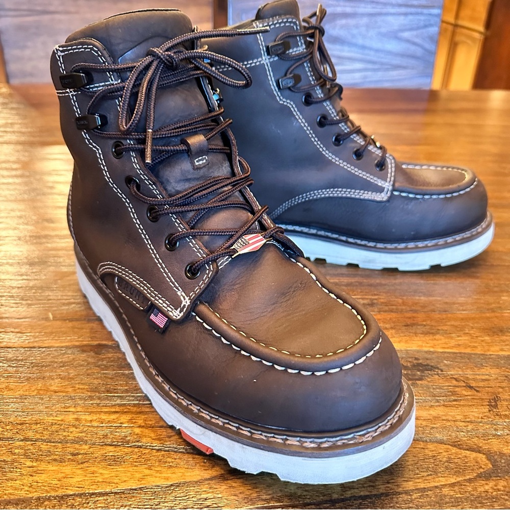 MEN’S BRUNT WORK BOOTS THE USA MARIN WELTED WATERPROOF (SOFT TOE) DARK BROWN